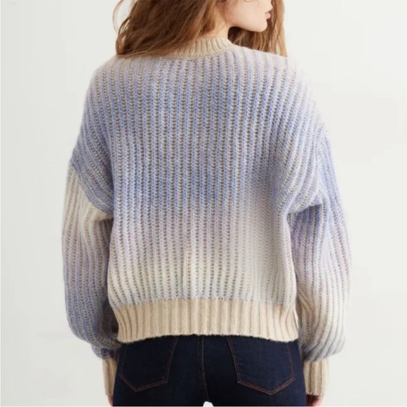 Purple and tan Ombré Crew neck Knit Sweater-New Without Tags - Picture 3 of 5